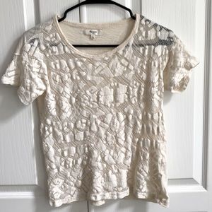 Madewell White Lace Tee | Sz S
